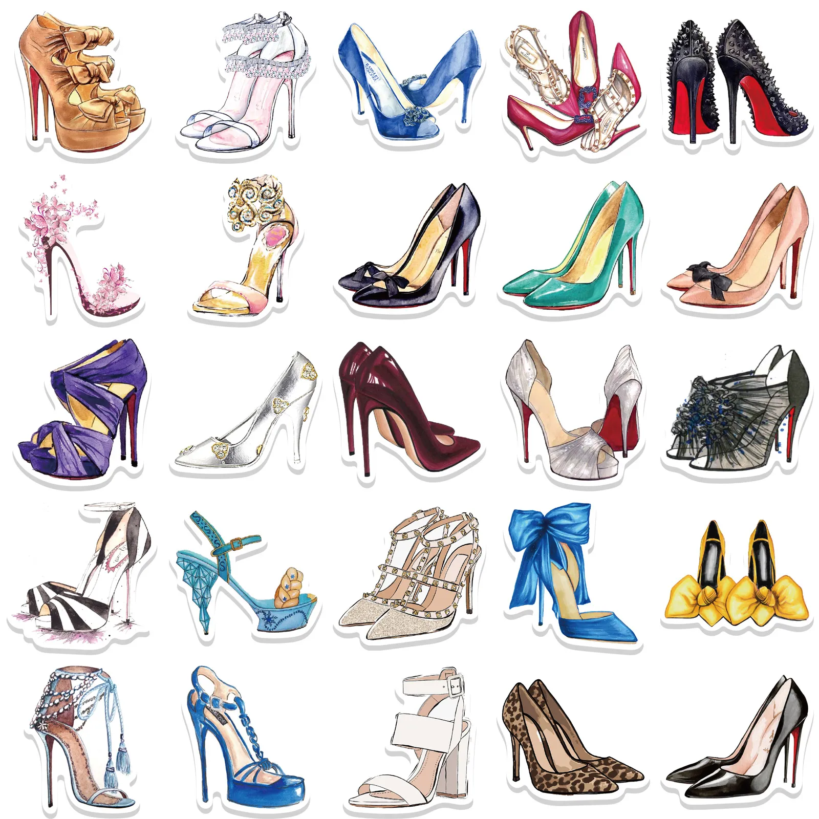 50p Princess High Heels Stickers 224 DHgate