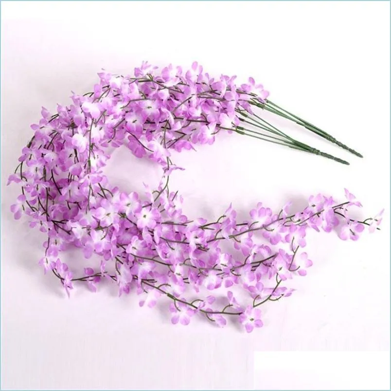 Dekoracyjne kwiaty wieńce romantyczne kolorystyka sakura sztuczna lotos fałszywy mandala trzcinowy winorośl garlandów pojedyncza gałąź 5 widelca DHGFD