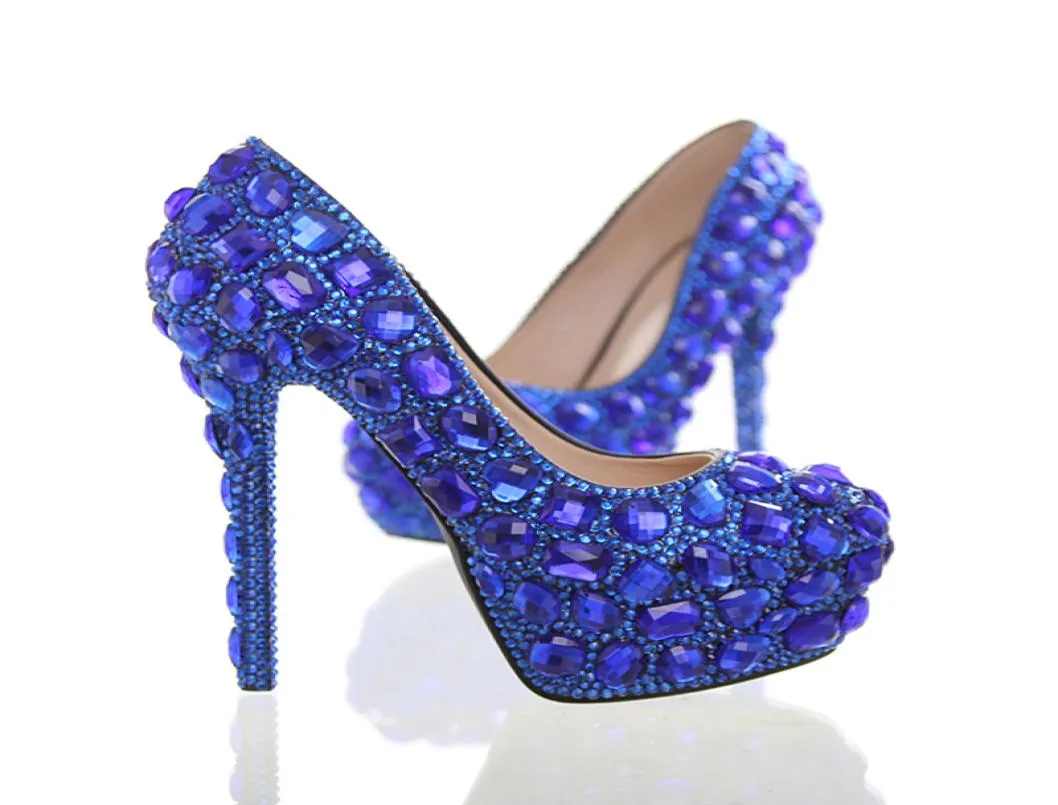 Sapatos De Vestido De Noiva Azul Royal Azul De 6 19 DHgate