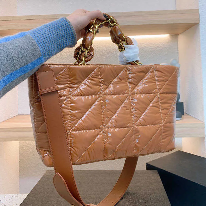 Large Tote Bag for Women Quilted Shoulder Bag, Winter Padded Handbag,  Luxury Designer Purse, Wide Strap, Mummy Bag, Shopping Bag