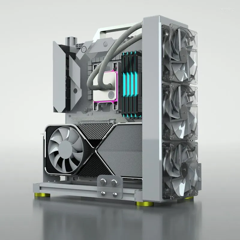 Computerkabels aluminium legering open hoesje gaming chassis desktop beugel waterkoeling doos matx itx atx eatx persoonlijkheid creativiteit