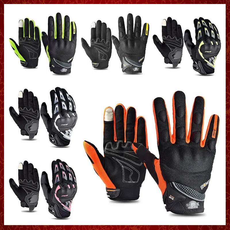 ST230 guantes transpirables de verano para motocicleta, guantes protectores para Moto con pantalla táctil, guantes de carreras para ciclismo, guantes con dedos completos para hombres y mujeres