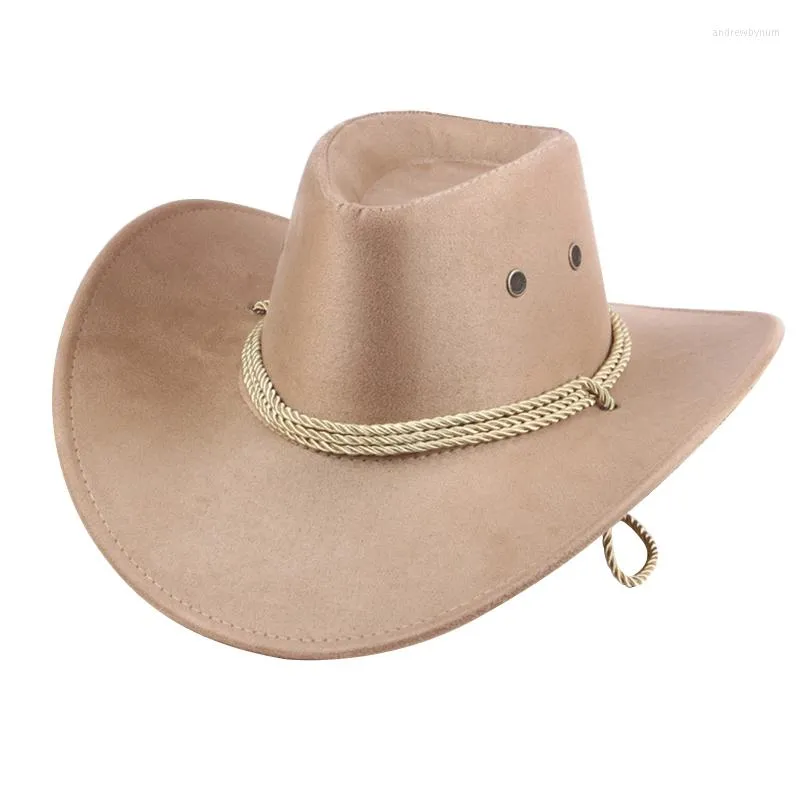 Berets Retro Jazz Hat Wide Brim Trendy Basin Vintage Western Cowboy All-match Surprise Gifts For Boyfriend Girlfriend T8NB