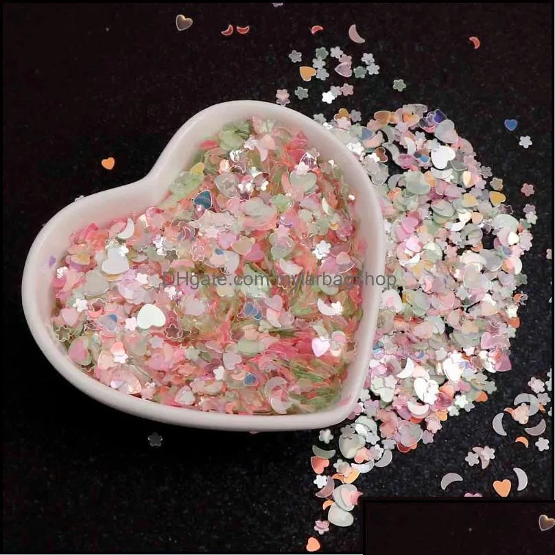 Party Decoration Party Decoration 15g/Bag Pink Series Shining Sequin Heart Star Moon Formes Brilliant Glitter PVC Wedding Birthday DHCPB