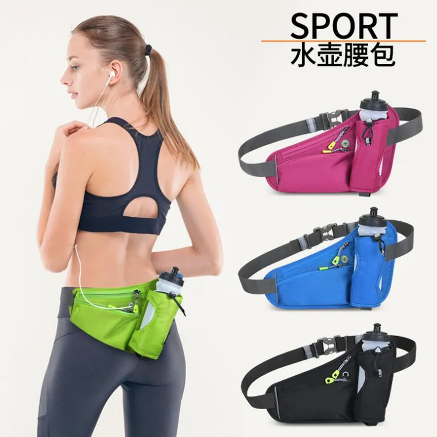 3pcs Waist Bags Women Men Unisex Nylon Multifunctional Gym Half Kettle Sport Chest Bag Mix Color