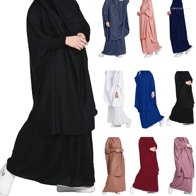イードフード付きイスラム教徒の女性ヒジャブドレスエスニック服祈り衣服ジルバブアバヤロングキマールラマダンガウンアバヤスカートセットイスラム服ニカブ