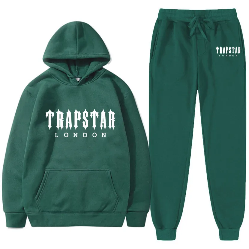 Men's Hoodies Sweatshirts TRAPSTAR Brand Tracksuit Letter Printing Fleece Oversized Fashion Hip Hop Streetwear Jogger Set Outfit For 221117