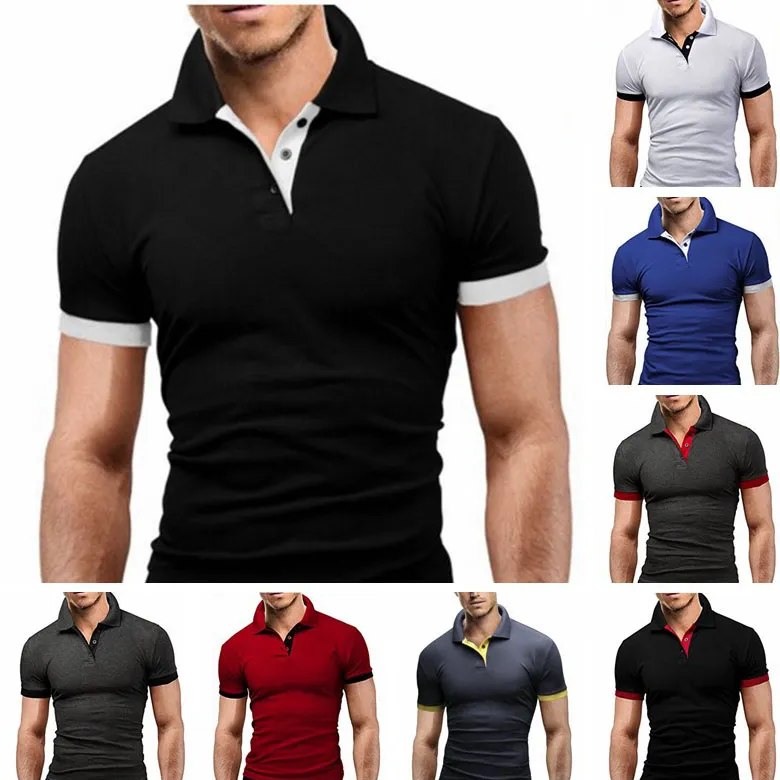 Fashion Plain T Shirt Men Summer Tshirts Kort ￤rmar Klassiska designer Polos Bomull H￶gkvalitativ kl￤der Plus Size S-5XL