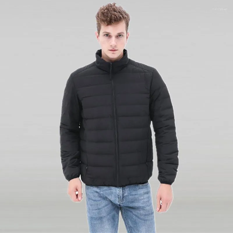 Men's Down Fall Winter Ultra Light 90% White Duck Man Coat Warm Breathable Puffer Thin Men Parka Jacket Plus Size Overcoat