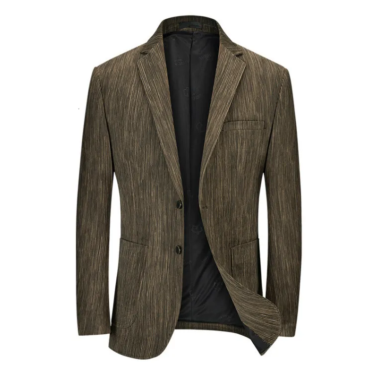 Męskie garnitury Blazers w średnim wieku Business Casual Coat Blue Slim Fit Single Wear 221117