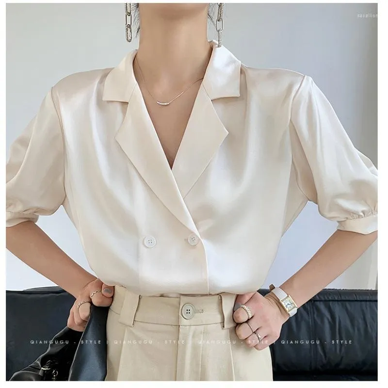 blusa seda blanca mujer