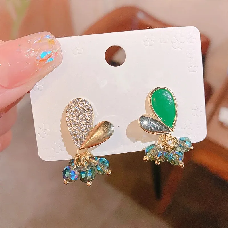 Lampadario pendente Micro Pave Heart Crystal AB Orecchini per donna stile coreano 2022 nuovi gioielli delicati