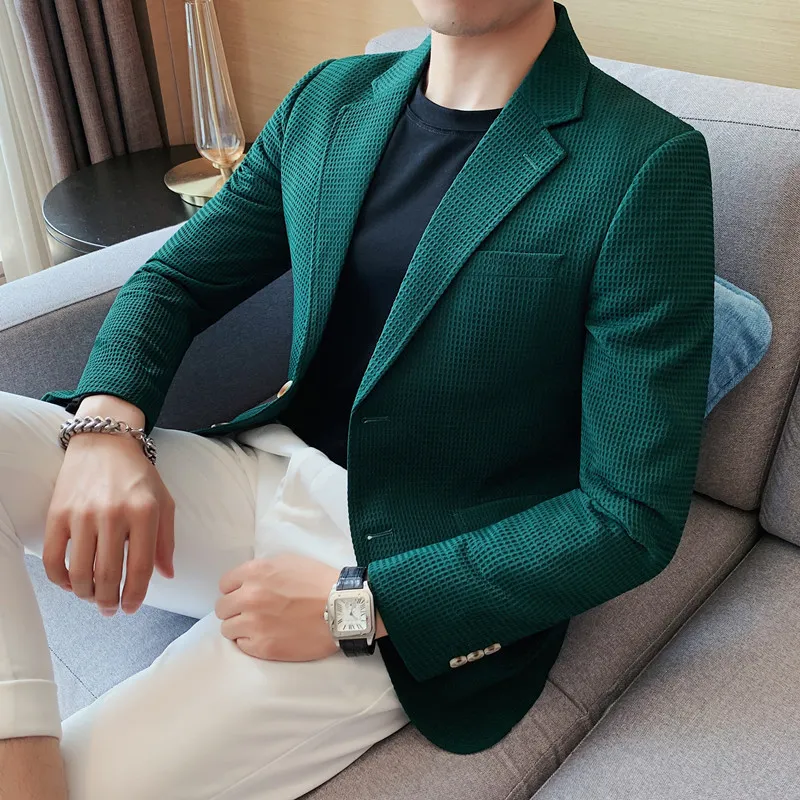 Męskie garnitury Blazery swobodne kurtki Blazer dla mężczyzn Wedding Slim Fit Overwear Oversited Single Bered Eleganckie luksusowe płaszcze Koreańskie 221118