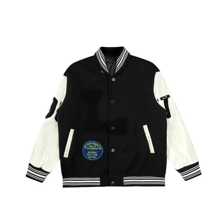 Long varsity jacket mens top