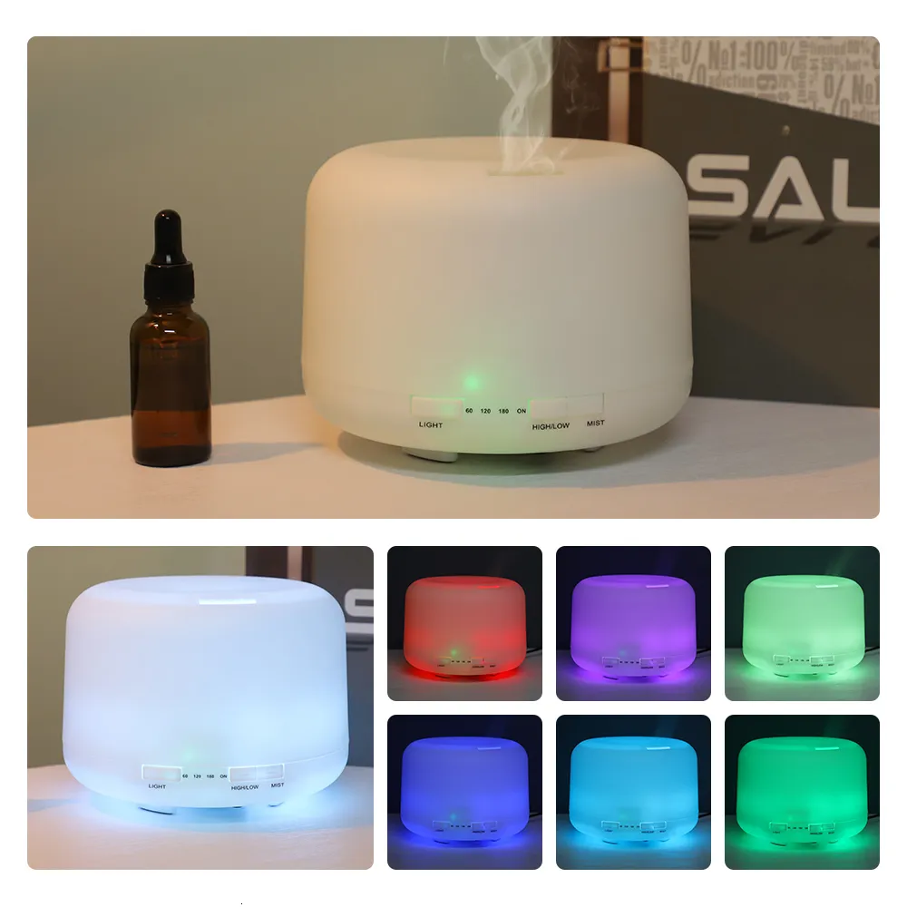 Diffuseur d'arômes électrique sans fil, humidificateur d'air à ultrasons,  diffuseurs d'huiles essentielles avec télécommande pour le bureau à  domicile, 500ml