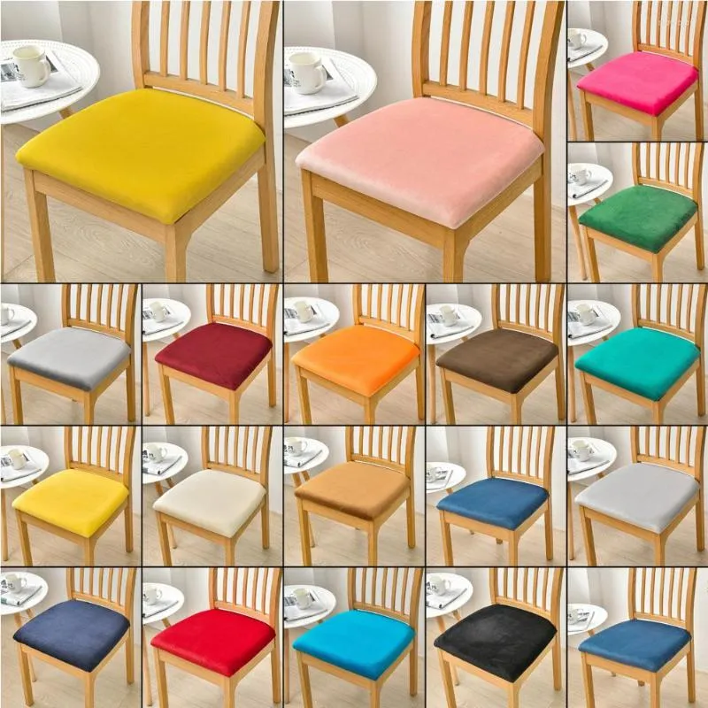 Housses de chaise velours salle à manger Stretch housse amovible anti-dérapant élastique coussin de siège housses pour salon cuisine