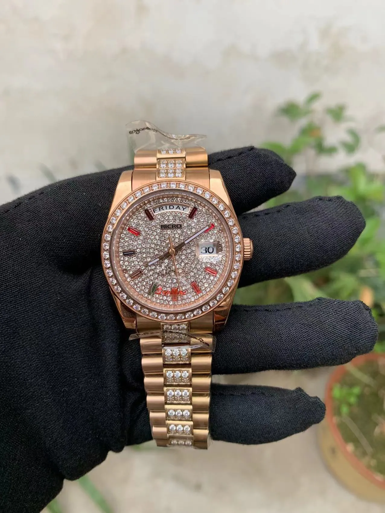 Relojes Para Hombres De 36 Mm: Reloj Elegante Con Carcasa De Oro