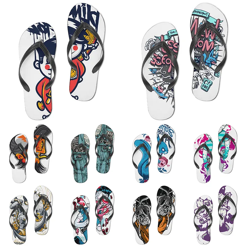 men women custom slippers cartoon design anime diy word black white blue red purple mens colorful trainer 212