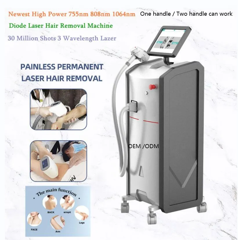 High Power 1200W Handle 3 Wavelength 755 808 1064nm Diode Laser Hair Removal Machine Fast and Painless Hair Removal With CE