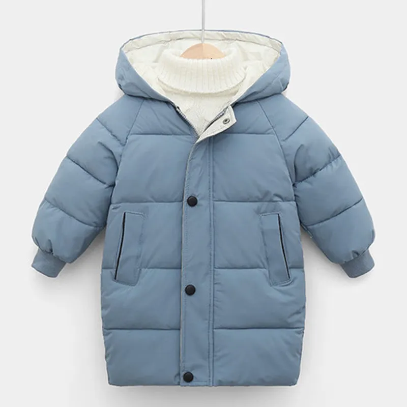 Down Coat Kids Coats Baby Boys Jackets Fashion Warm Girls Hooded Snowsuit For 3-10y Teen Barn Tjocka långa ytterkläder Kids Vinterkläder 221118