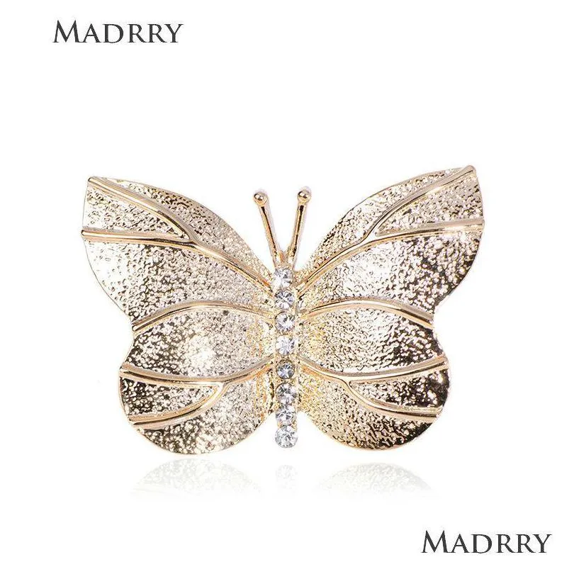 Spille Spille Spille Spille Madrry Luxury Butterfly Shape Crystal Animal Spilla Gioielli Donna Uomo Suit Maglione Sciarpa Borsa Party Acce Dheoc