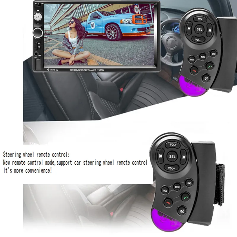 2 DIN -auto Radio 7 "HD Autoradio Multimedia Player 2Din Touchscreen Auto Audio CAR STEREO MP5 Bluetooth USB TF FM Camera