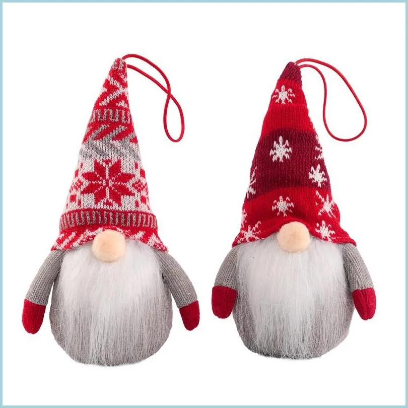 Kerstdecoraties Kerstdecoraties Leveringen LED Light -poppen voor Tree White Beard Santa Event Gnomes Doll Ornamenten Xmas Gif Dh3MH
