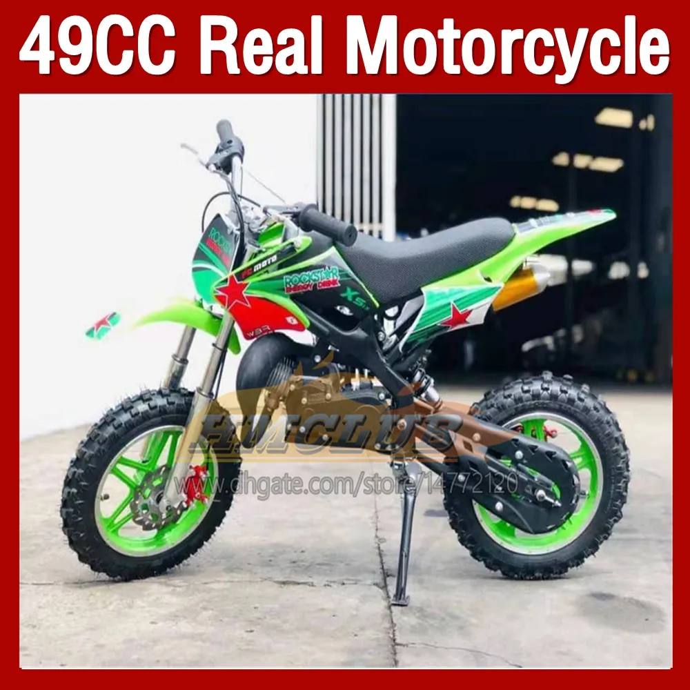 49cc 50cc 2 Slag Motorcykel bensin Scooter ATV Off-road Superbike Child Vehicle Mini Motorcykel Vuxen Barn Tv￥hjul Sport Dirt Bike Boy Girl Birthday Presents