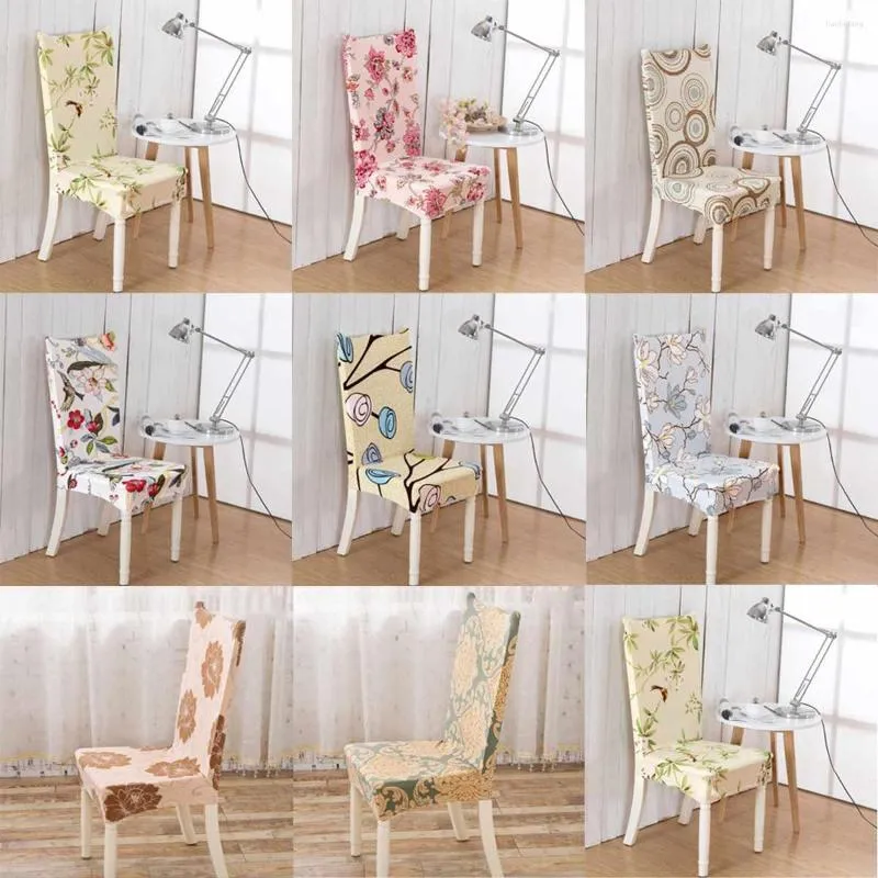 Housses de chaise Stretch Print Dining Cover Moderne Amovible Anti-sale Seat Case Elastic Slipcover Pour Office Banquet Wedding Party