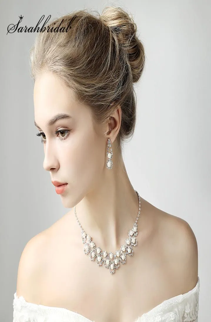 Fashion Wedding Bridal Jewelry Sets Party Collar Parring Jewelery Juego de joyas SimulatedPearl Accesorios de joyer￭a 150363472666