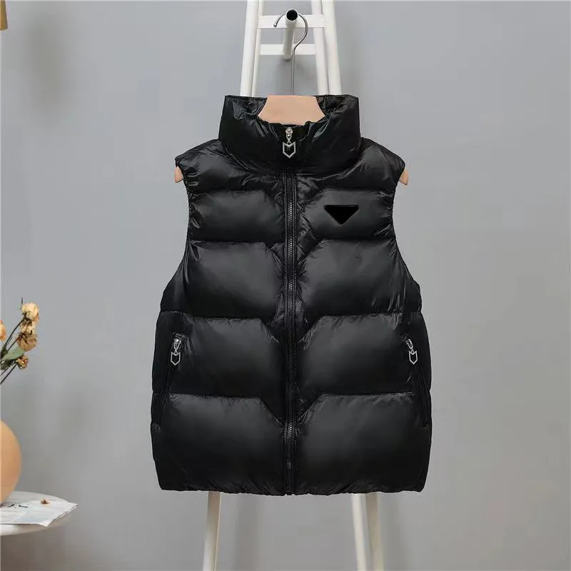 Matte Slim Fit Womens Puffy Plus Size Jackets Designer Sleeveless Coat ...