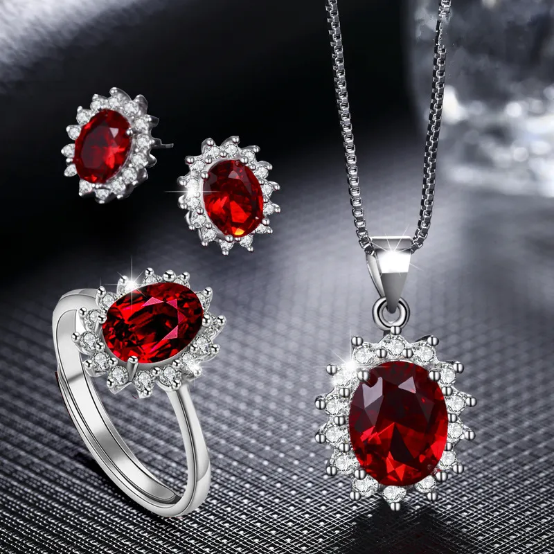 Artificial ruby shop necklace
