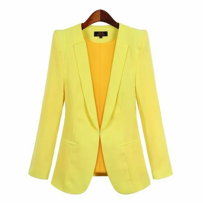 Costumes pour femmes Blazers Plus Size Business Women Hidden Breasted Printemps Automne Couleurs unies à manches longues Blazer Office Work Wear 221119