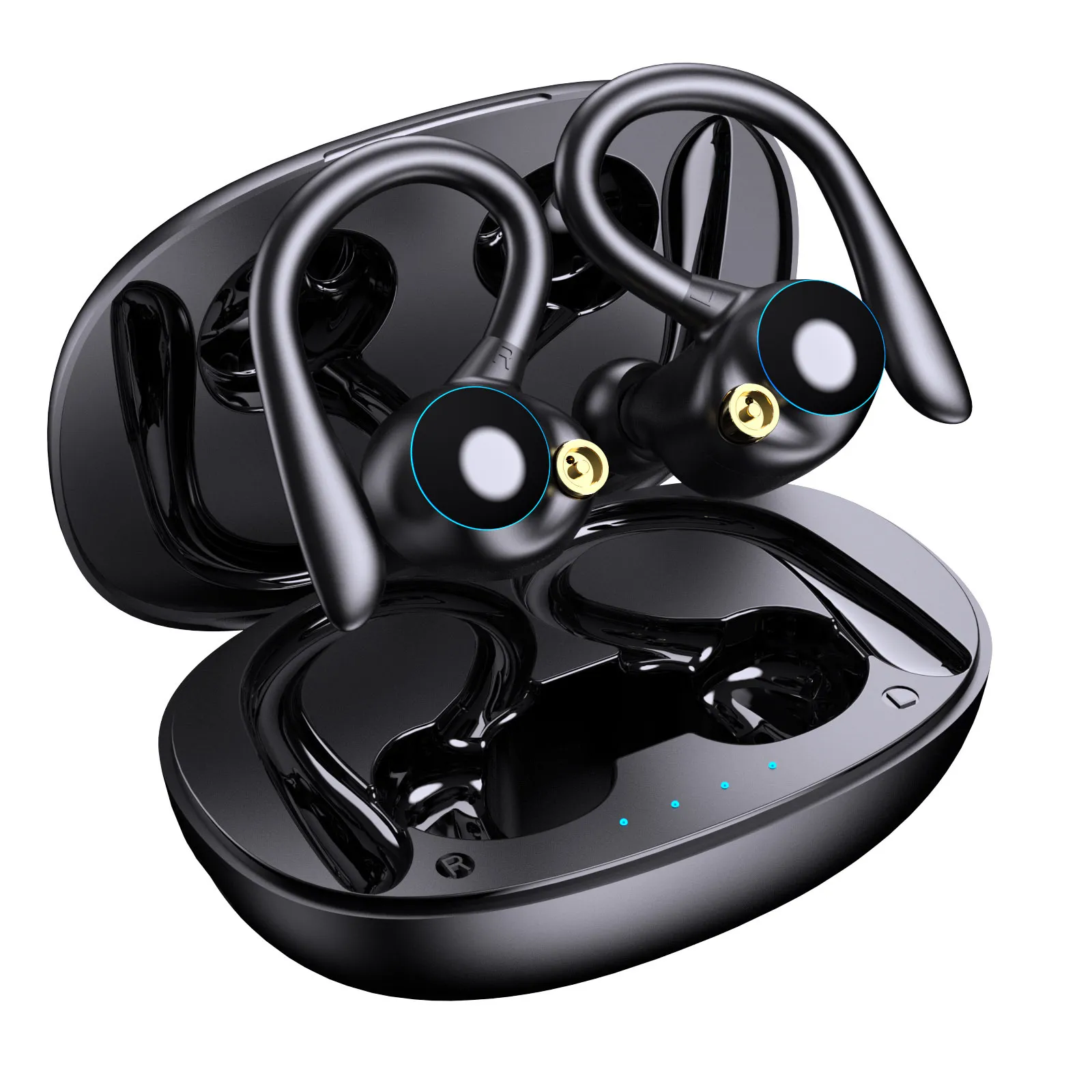 Mobiltelefonörlurar Yyk-580 Ear Hook Trådlös Bluetooth-hörlurar HEADSET YYK 580 TWS Earphone Buller Avbrytande öronsnäckor för förare Sport Business Gaming 2024