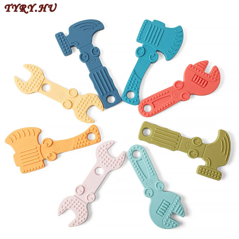 Baby Teethers Toys TYRYHU Silicone BPAFree Wrench Tools Necklace Pendant Teeth Care Chewing Toy 221119