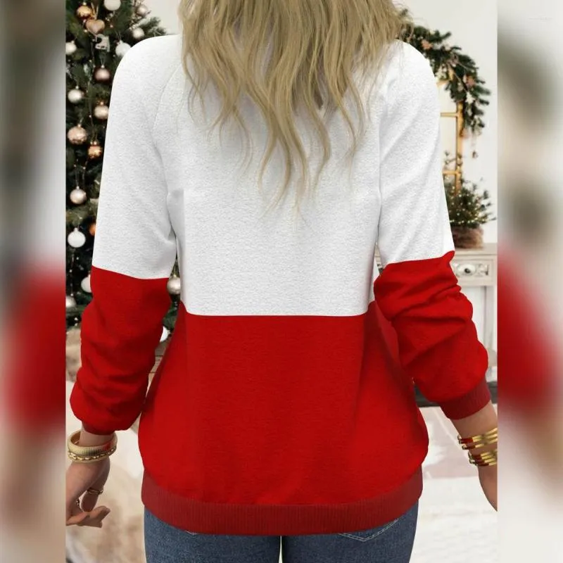 Camicette da donna T-shirt natalizia autunnale alla moda Manica raglan Stampa natalizia Anno fiocco di neve Top Caldo