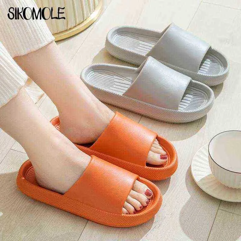 Home Slippers Indoor Slides Woman Sandals 2022 Flip Flops Thick Platform Bathroom Fashion Soft Sole Summer Antislip