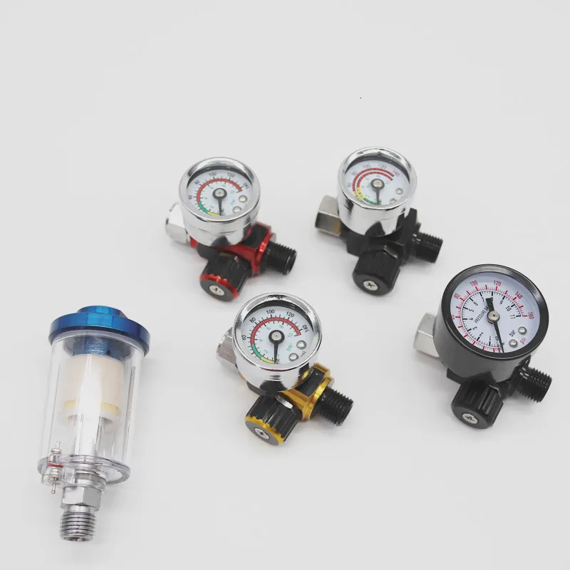 Pneumatic Air Filter Pressure Gauge With In Line Water Trap Filter Tool