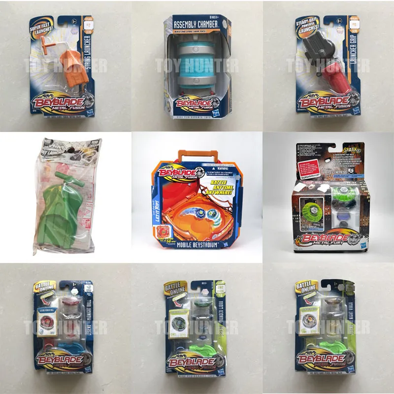 Hasbro Beyblade Burst Rise Stadium Arena Lot. 8 Beyblades with 2 Launchers