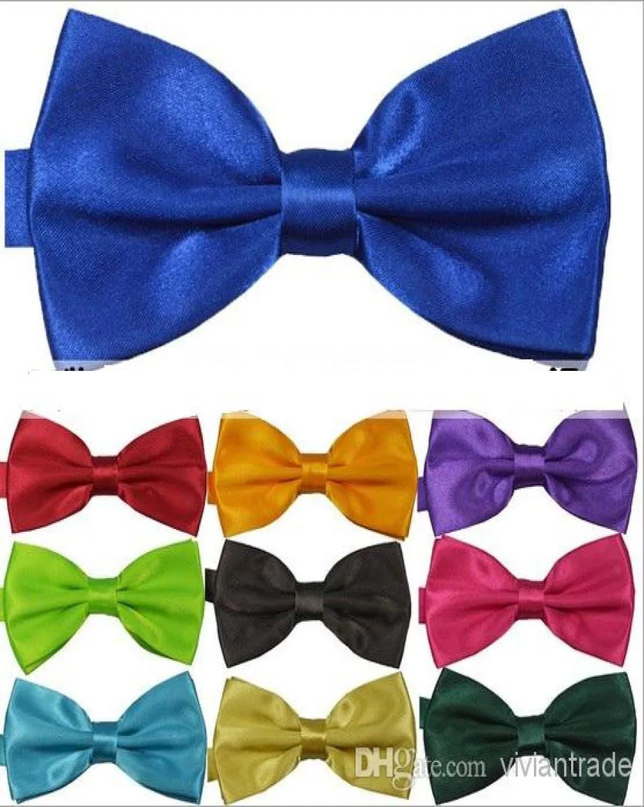Hombres Poli￩ster Solid Color Bow Colors Mixed Colors 50pcslot Drop High Quality6483069
