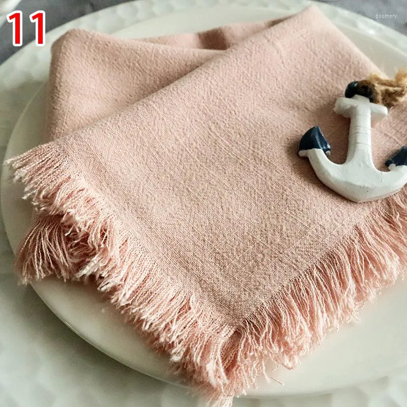 Table Napkin Cotton 45 45cm Napkins Tea Towel Cheesecloth Gauze Fringe Dining For Home Party Wedding Banquet Supplies