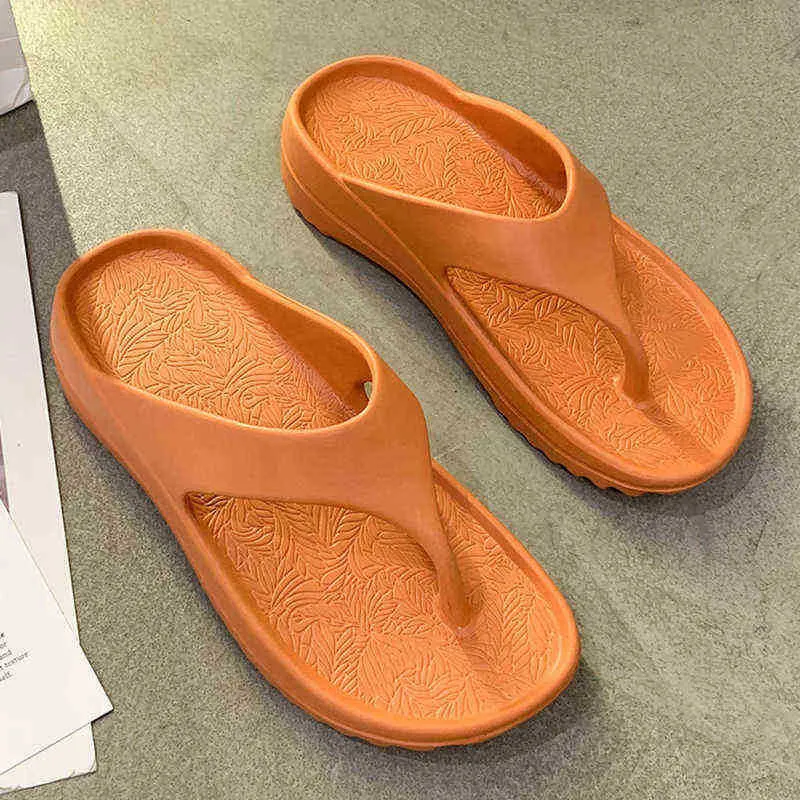 Kvinnors sommarplattform flip flops utomhus avslappnad strandplatta bilder damer sexiga barfota komfort sandaler plus storlek 43 J220716