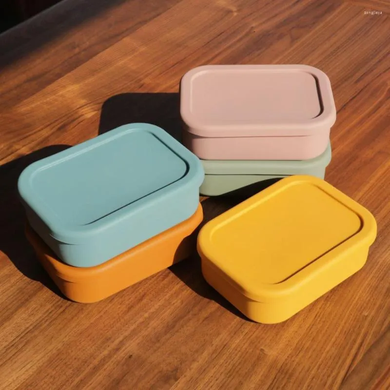 Bouteilles de stockage Boîte à lunch en silicone Grande capacité Conservation des produits frais Robuste Récipient pratique résistant à la chaleur Fournitures ménagères