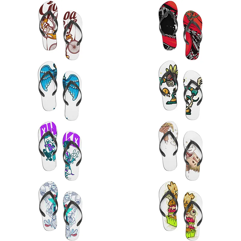 Gai gai sapatos personalizados chinelos designer flip flop padrão diy aceitar personalização multicolorido branco preto roxo moda sandálias confortáveis gai