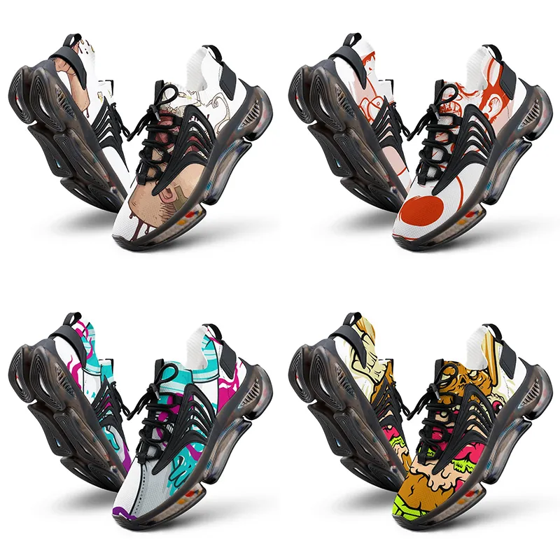 GAI Homens Mulheres DIY Personalizado Designer Sapatos Low Top Canvas Skate Triplo Preto Personalização UV Impressão Esportes Sapatilhas Xuebi 1008-00168