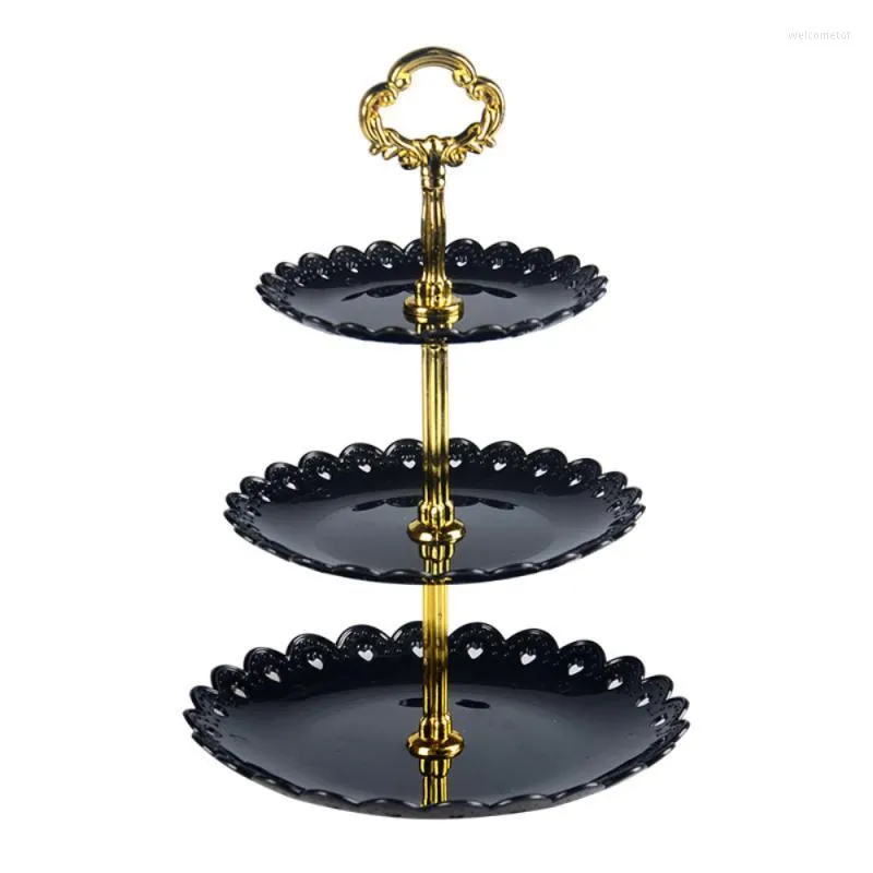 Tallrikar 3 lager Crown Cake Stand Birthday Party Display Rack Cupcake Tray Special Snack Fruits Cookie Holder