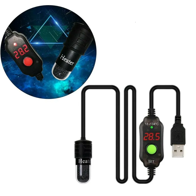 Filtration Heizung Mini Aquarium Heizung Temperaturregler Tauchthermostat Heizung 10W USB Digital LED Schildkröte Tank Heizstab 221119