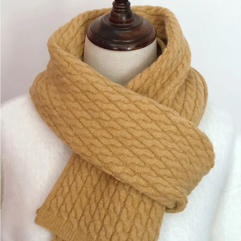 ファッションメンズスカーフ冬の温かい編みスカーフレディースカシミアラップガールズマフラー
