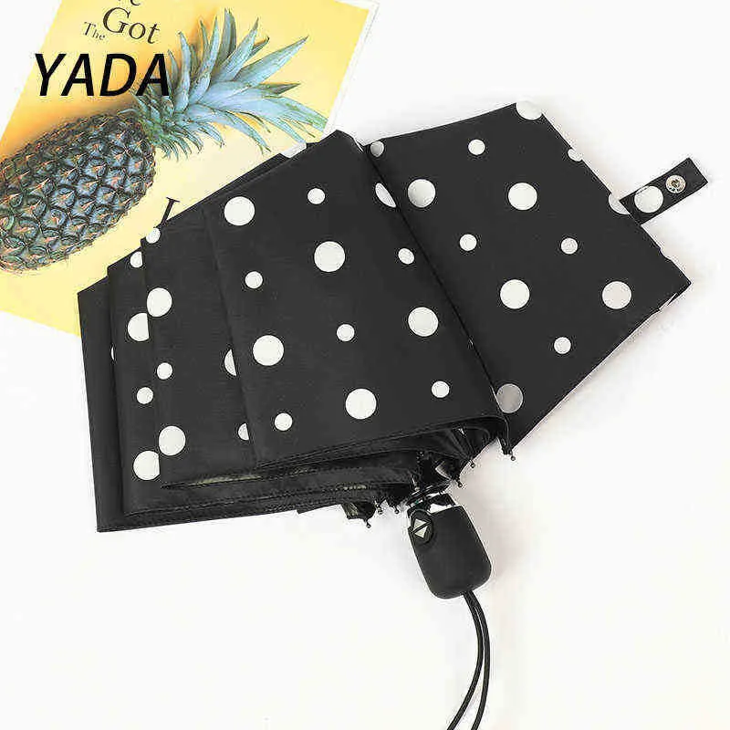 Yada 8 Bone High Quality Dots Pattern Automatic Umbrella Foldable Rainproof For Women YD210024 J220722