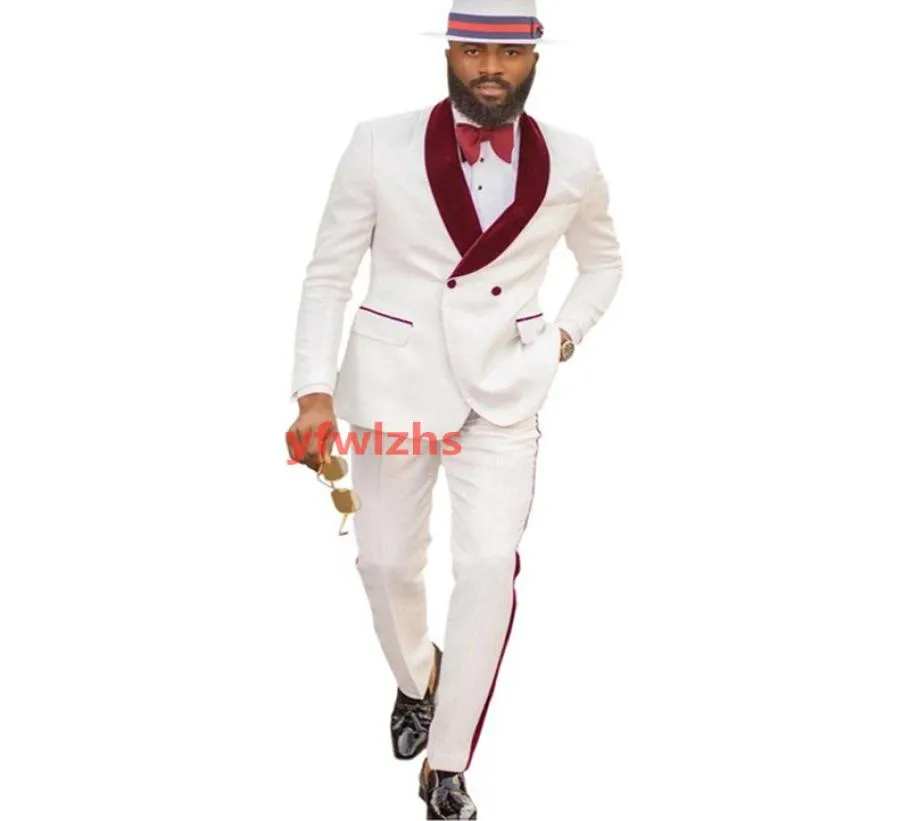 Przystojny wytłoczanie pana młodego Tuxedos Szal Groomsmen Man Suit Mens WeddingPromdinner Suits Orvegroom Pants Tie B180